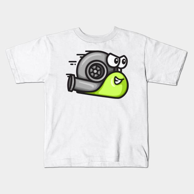 Turbo Snail - Lime Green Kids T-Shirt by hoddynoddy